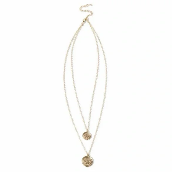 Amber Sceats Layered Gold Coin Pendant Necklace - Picture 5 of 9